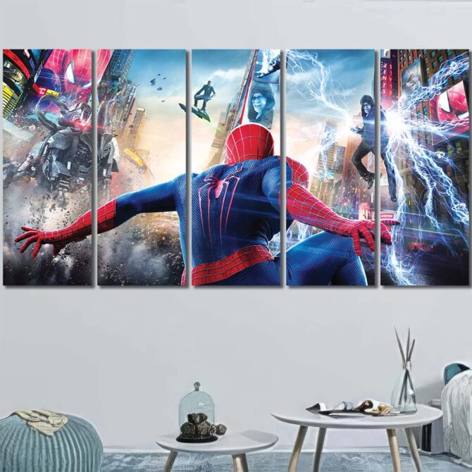 Spiderman Movie Printed Canvas Layout-Five Panels Regular