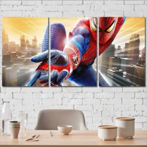 Movie Spiderman Framed Canvas Layout-Three Panels Regular