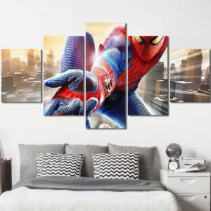 Movie Spiderman Framed Canvas Layout-Five Panels Diamond