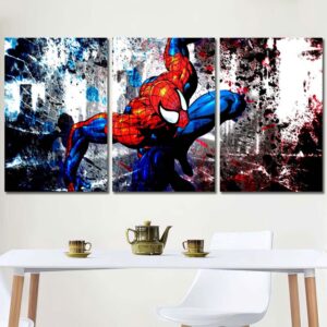 Superhero Spiderman Canvas Art Layout-Three Panels Regular