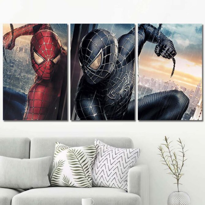 Spiderman Canvas Wall Art Layout-Three Panels Regular