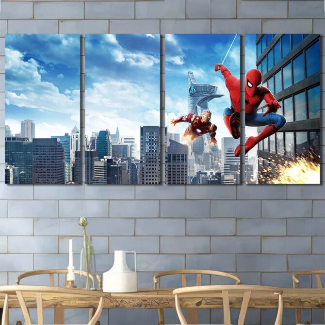 Spiderman Movie Large Wall Art Layout-Four Panels Regular