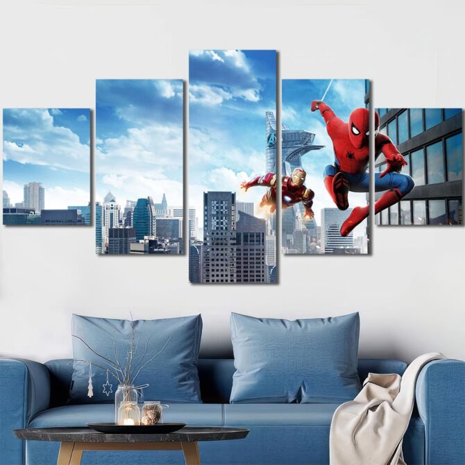 Spiderman Movie Large Wall Art Layout-Five Panels Diamond