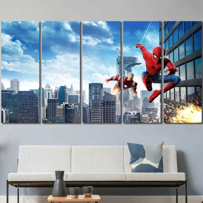 Spiderman Movie Large Wall Art Layout-Five Panels Regular