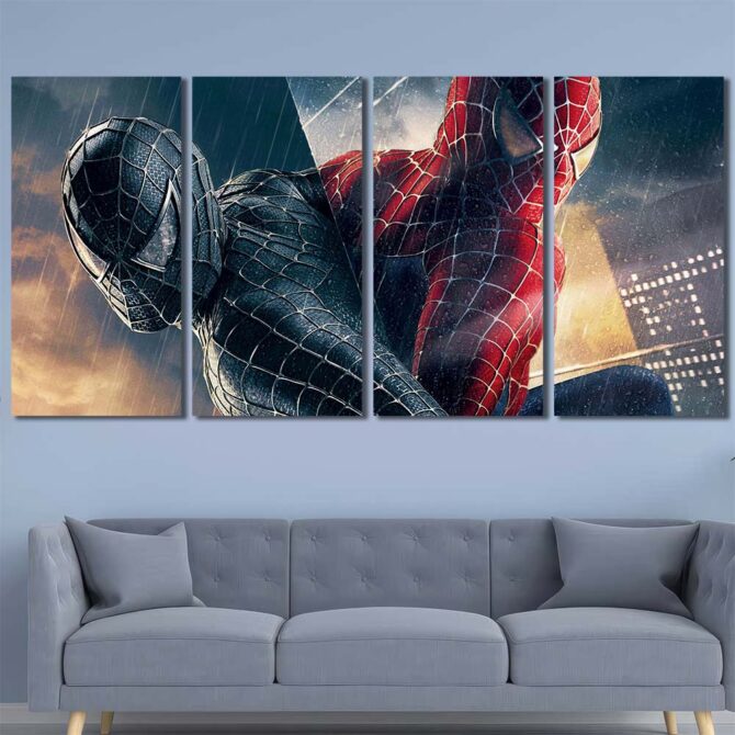 Superhero Spiderman Cool Wall Art Layout-Four Panels Regular