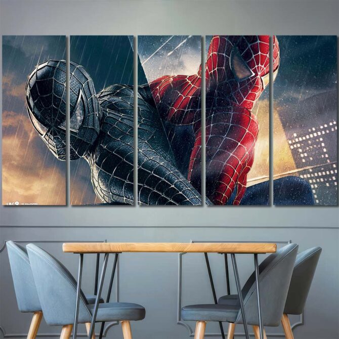 Superhero Spiderman Cool Wall Art Layout-Five Panels Regular