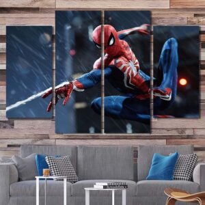 Spiderman Wallart Canvas Layout-Four Panels Diamond