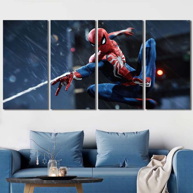 Spiderman Wallart Canvas Layout-Four Panels Regular