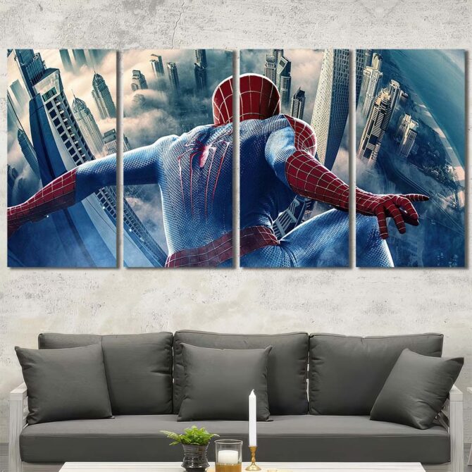 Spiderman Movie Big Wall Canvas Layout-Four Panels Regular