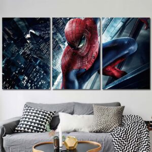 Superhero Spiderman Canvas Wall Art Layout-Three Panels Regular