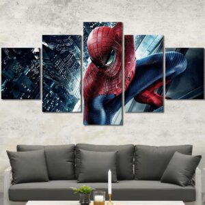 Superhero Spiderman Canvas Wall Art Layout-Five Panels Diamond