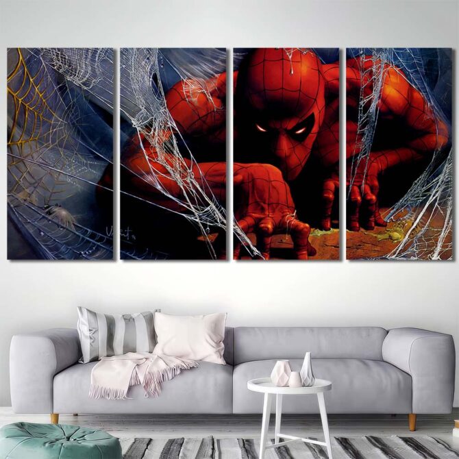 Movie Spiderman Home Decor Canvas Layout-Four Panels Regular