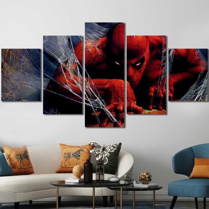 Movie Spiderman Home Decor Canvas Layout-Five Panels Diamond