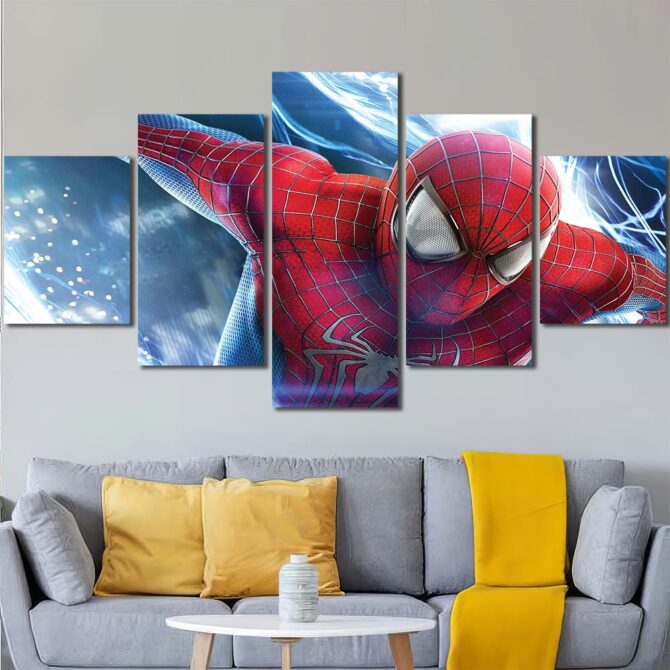 Spiderman Wall Art Canvas Layout-Five Panels Diamond