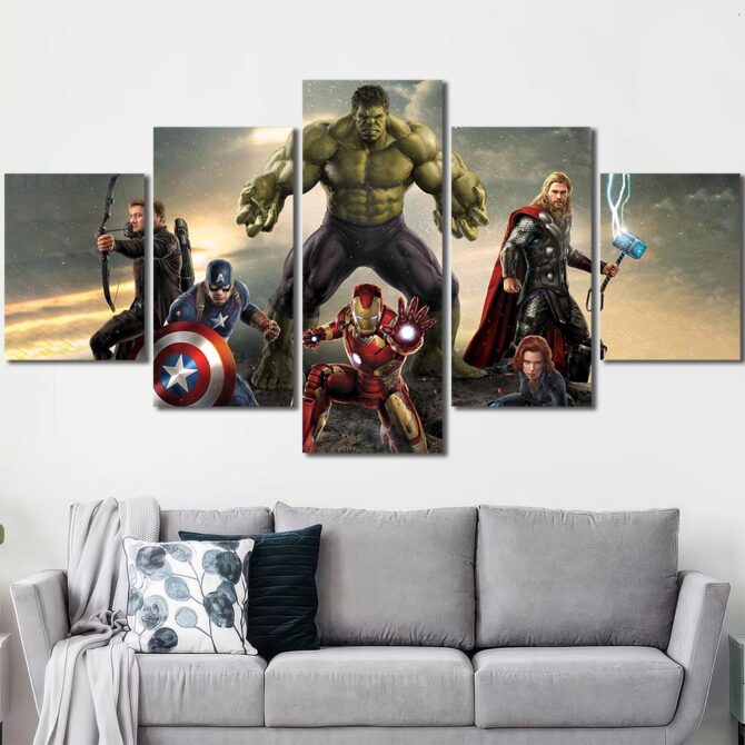 Avengers Movie Canvas Art Layout-Five Panels Diamond