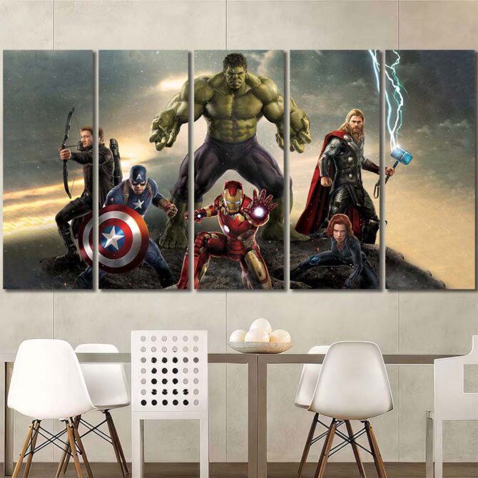 Avengers Movie Canvas Art Layout-Five Panels Regular