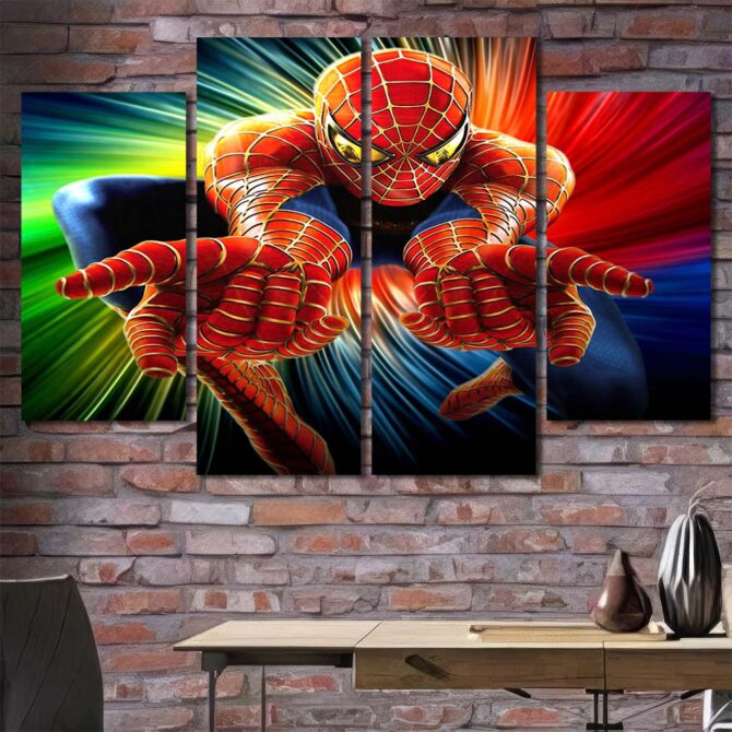 Spiderman Movie Big Wall Decor Layout-Four Panels Diamond