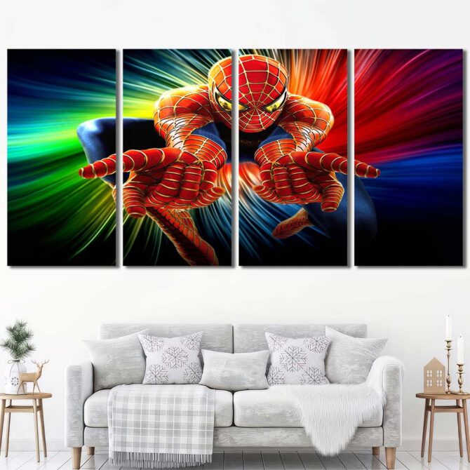 Spiderman Movie Big Wall Decor Layout-Four Panels Regular