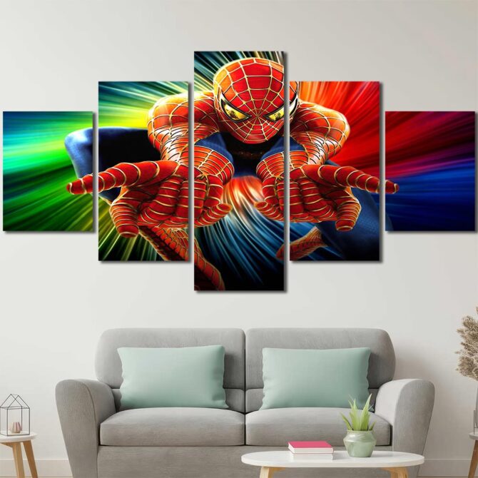 Spiderman Movie Big Wall Decor Layout-Five Panels Diamond