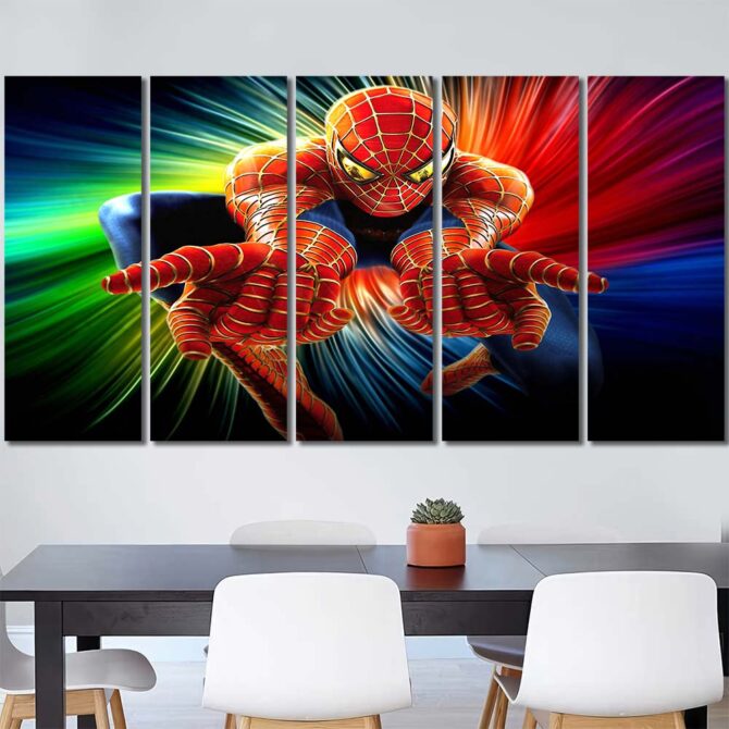 Spiderman Movie Big Wall Decor Layout-Five Panels Regular