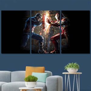 Captain American Vs Ironman Wall Art Layout-Three Panels Regular