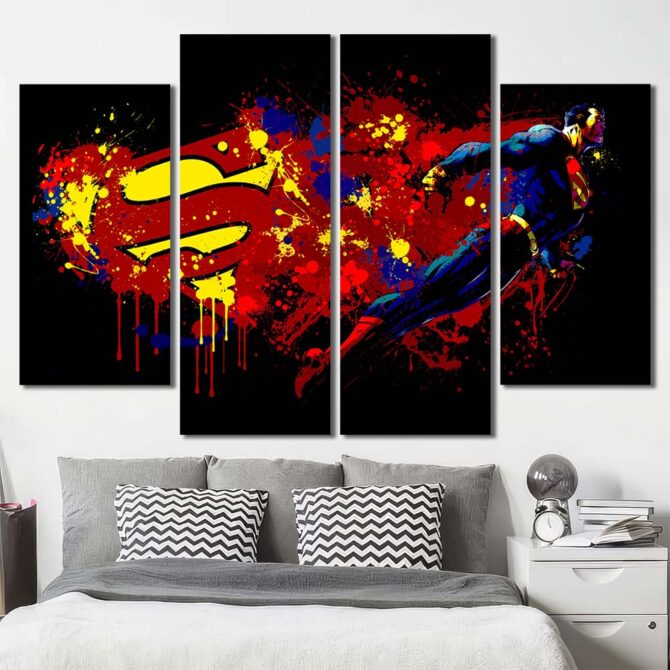 Spiderman Movie Multi Canvas Layout-Four Panels Diamond