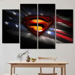 Spiderman Decor Art Canvas Layout-Four Panels Diamond