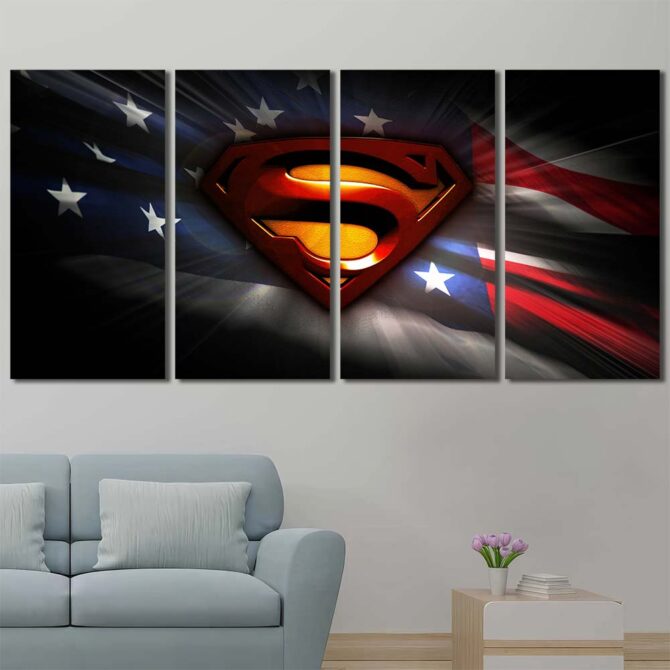 Spiderman Decor Art Canvas Layout-Four Panels Regular