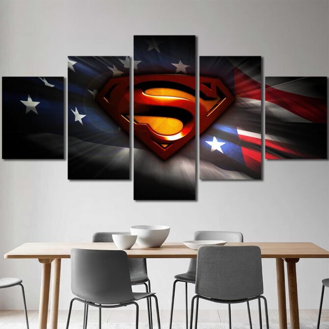 Spiderman Decor Art Canvas Layout-Five Panels Diamond