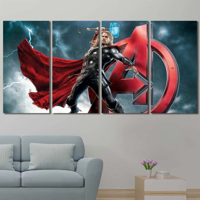Thunder Canvas Wall Art Layout-Four Panels Regular
