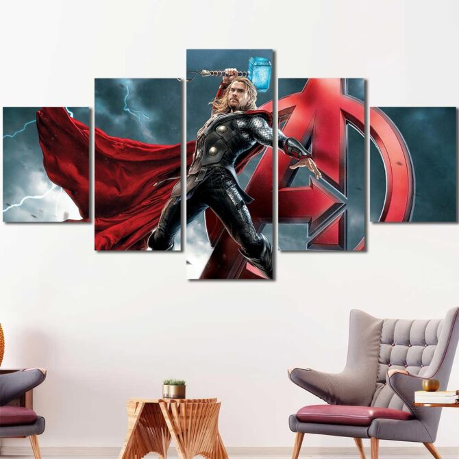 Thunder Canvas Wall Art Layout-Five Panels Diamond