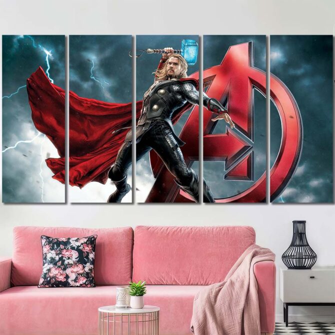 Thunder Canvas Wall Art Layout-Five Panels Regular