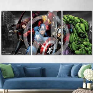 Anime Avengers Art Prints Layout-Three Panels Regular
