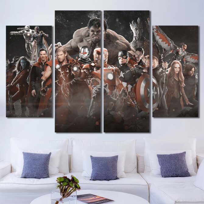 Movie Avengers Canvas Art Layout-Four Panels Diamond