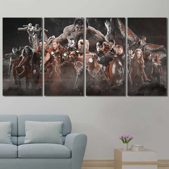 Movie Avengers Canvas Art Layout-Four Panels Regular