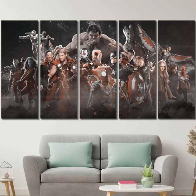 Movie Avengers Canvas Art Layout-Five Panels Regular
