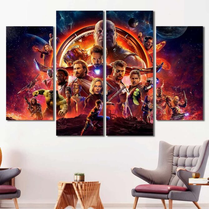 Avengers Art Print Layout-Four Panels Diamond