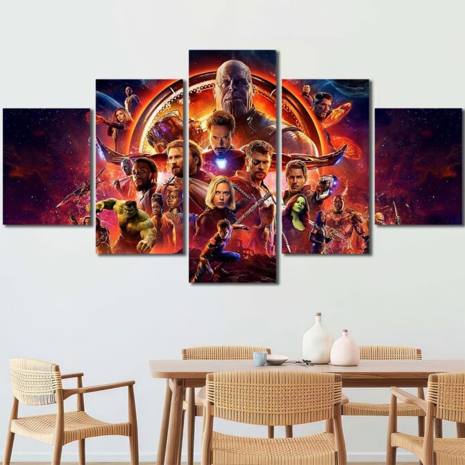 Avengers Art Print Layout-Five Panels Diamond