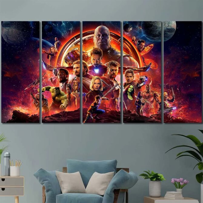 Avengers Art Print Layout-Five Panels Regular