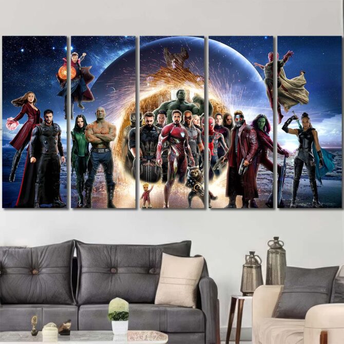 Avengers Canvas Painting Layout-Five Panels Regular