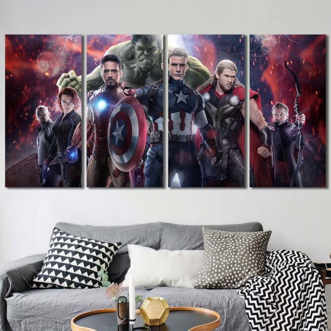 Avengers Painting Canvas Layout-Four Panels Regular