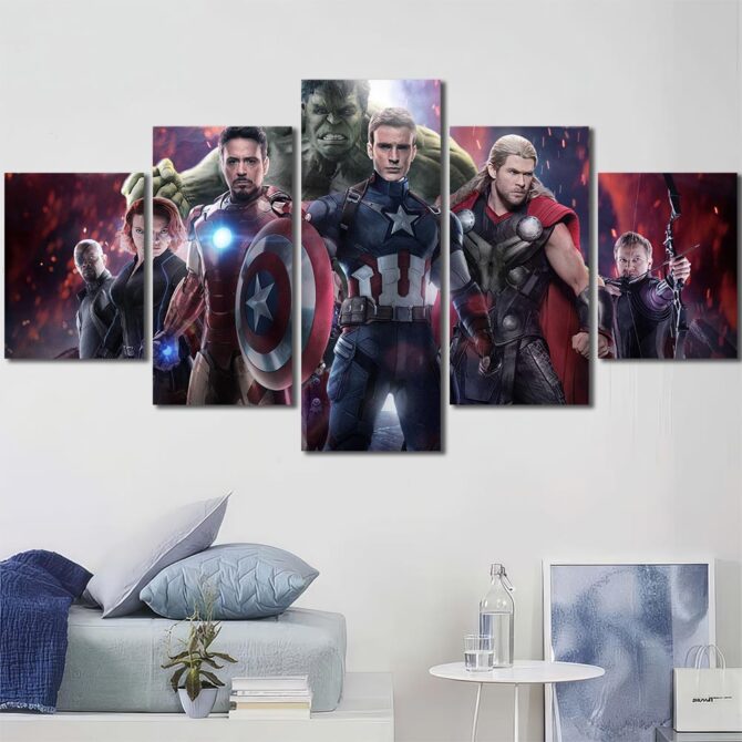 Avengers Painting Canvas Layout-Five Panels Diamond