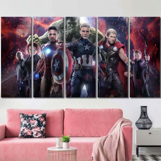 Avengers Painting Canvas Layout-Five Panels Regular