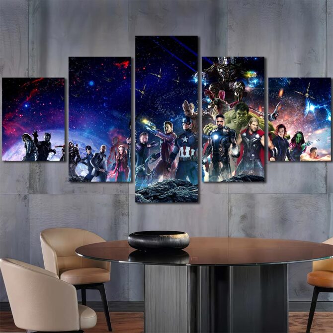 Avengers Wall Poster Layout-Five Panels Diamond