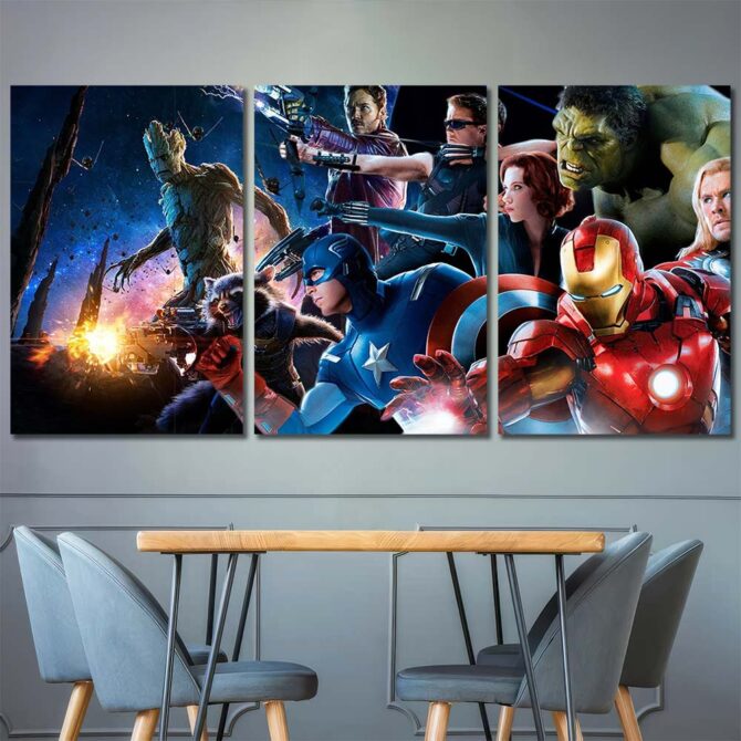 Avengers Printed Canvas Layout-Three Panels Regular