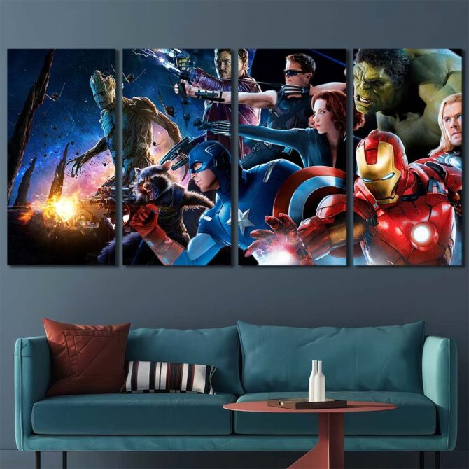 Avengers Printed Canvas Layout-Four Panels Regular