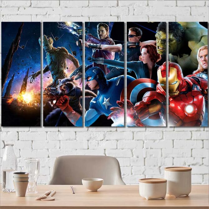 Avengers Printed Canvas Layout-Five Panels Regular