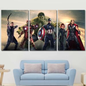 Avengers Framed Canvas Layout-Three Panels Regular