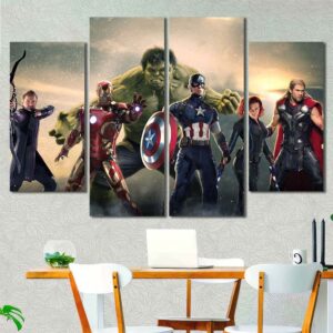 Avengers Framed Canvas Layout-Four Panels Diamond