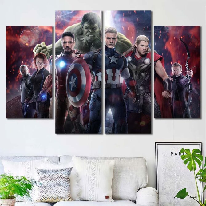 Avengers Canvas Art Layout-Four Panels Diamond
